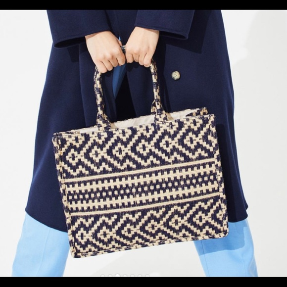 H&M Bags Hm Jacquardweave Jute Handbag Tote Nwt Poshmark